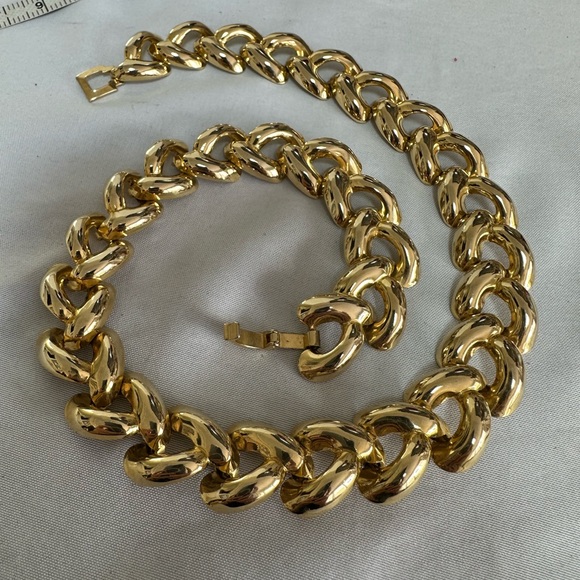 Vintage goldtone link collar necklace - Picture 4 of 4